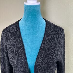 Belldini Women M Open Black Silver long Cardigan